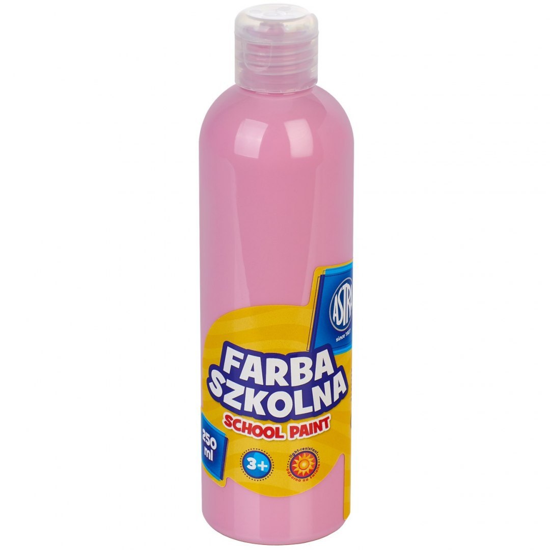 Farba szkolna naturalna tempera Astra 250 ml różowa jasna