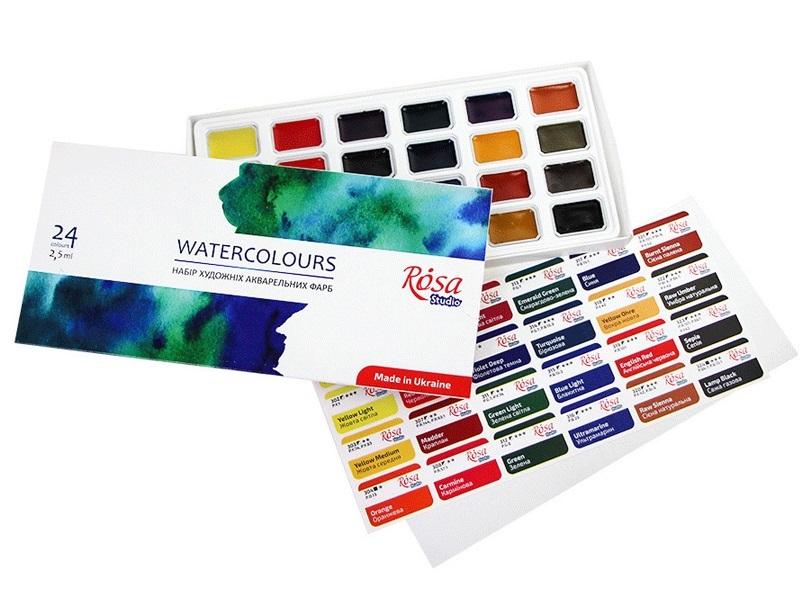 Farby akwarelowe w kostkach 24 x2,5 ml