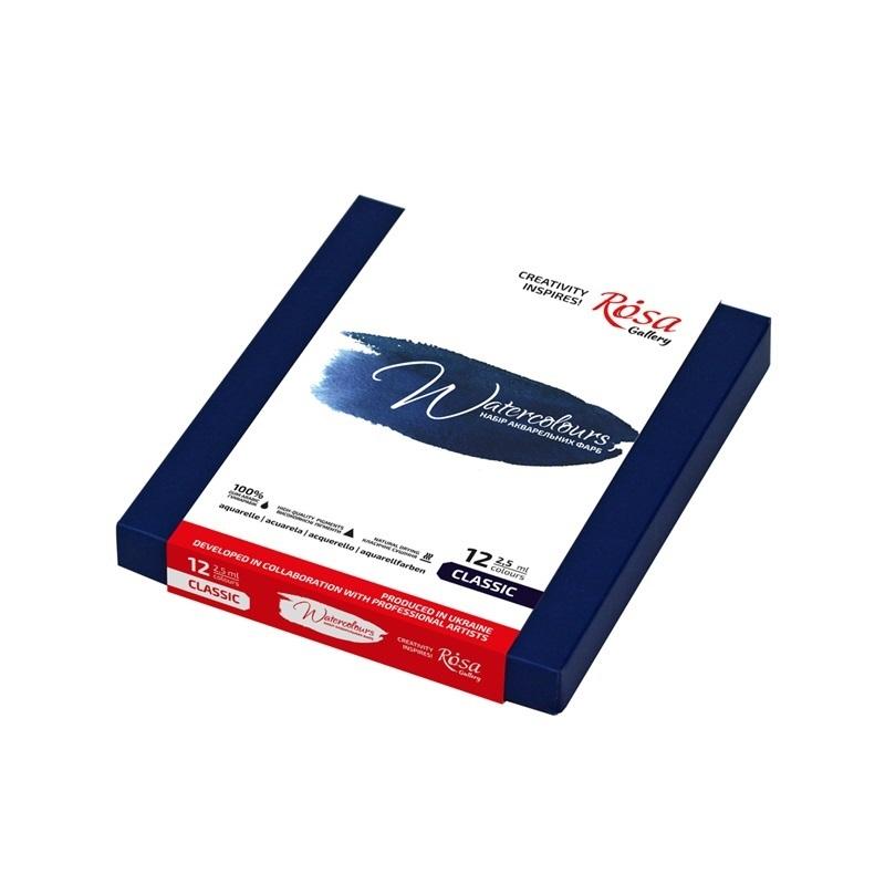 Farby akwarelowe w kostkach Urban Sketching w metalowej kasetce 12 kolorów