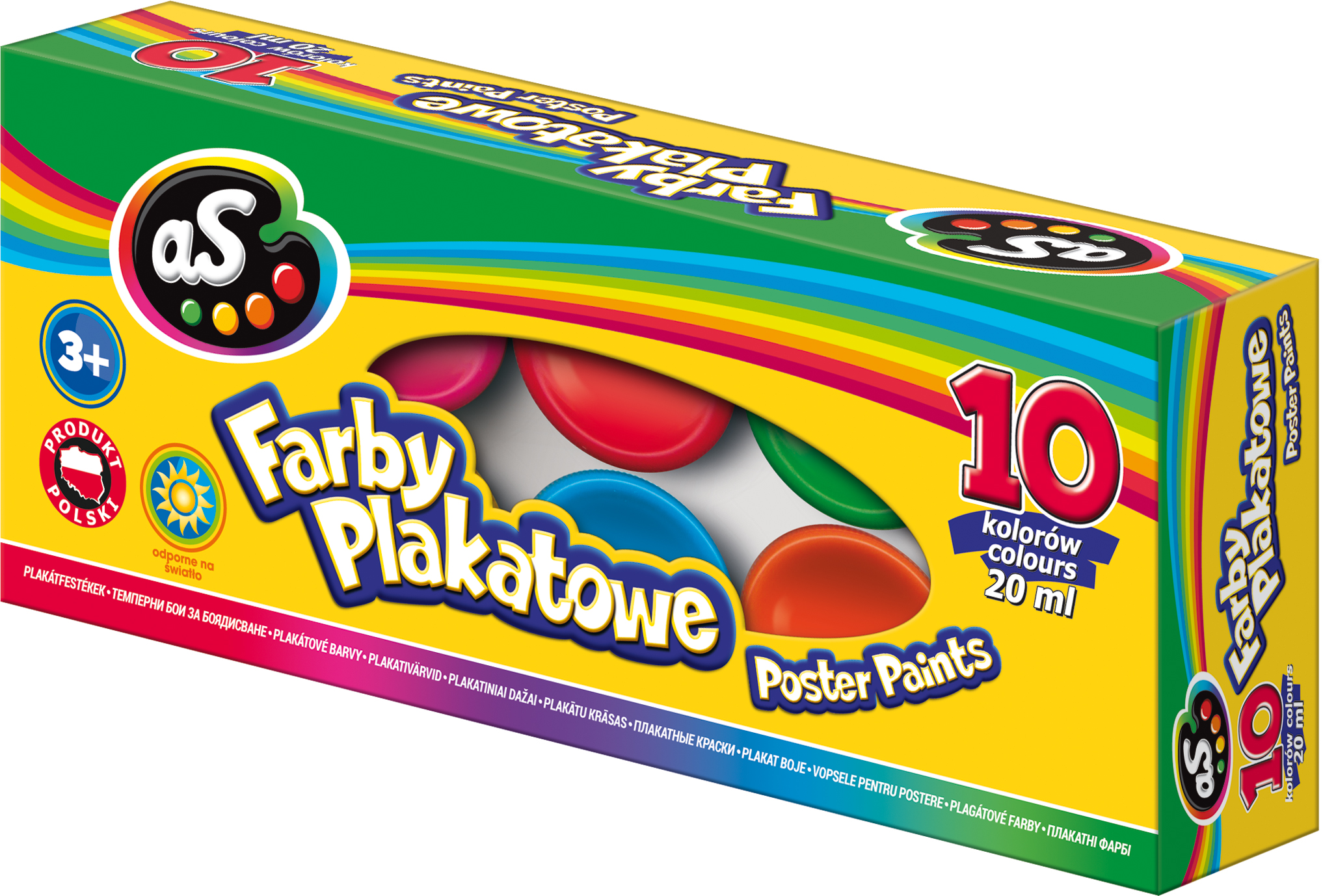 Farby As plakatowe Astra 10 kolorów 20 ml