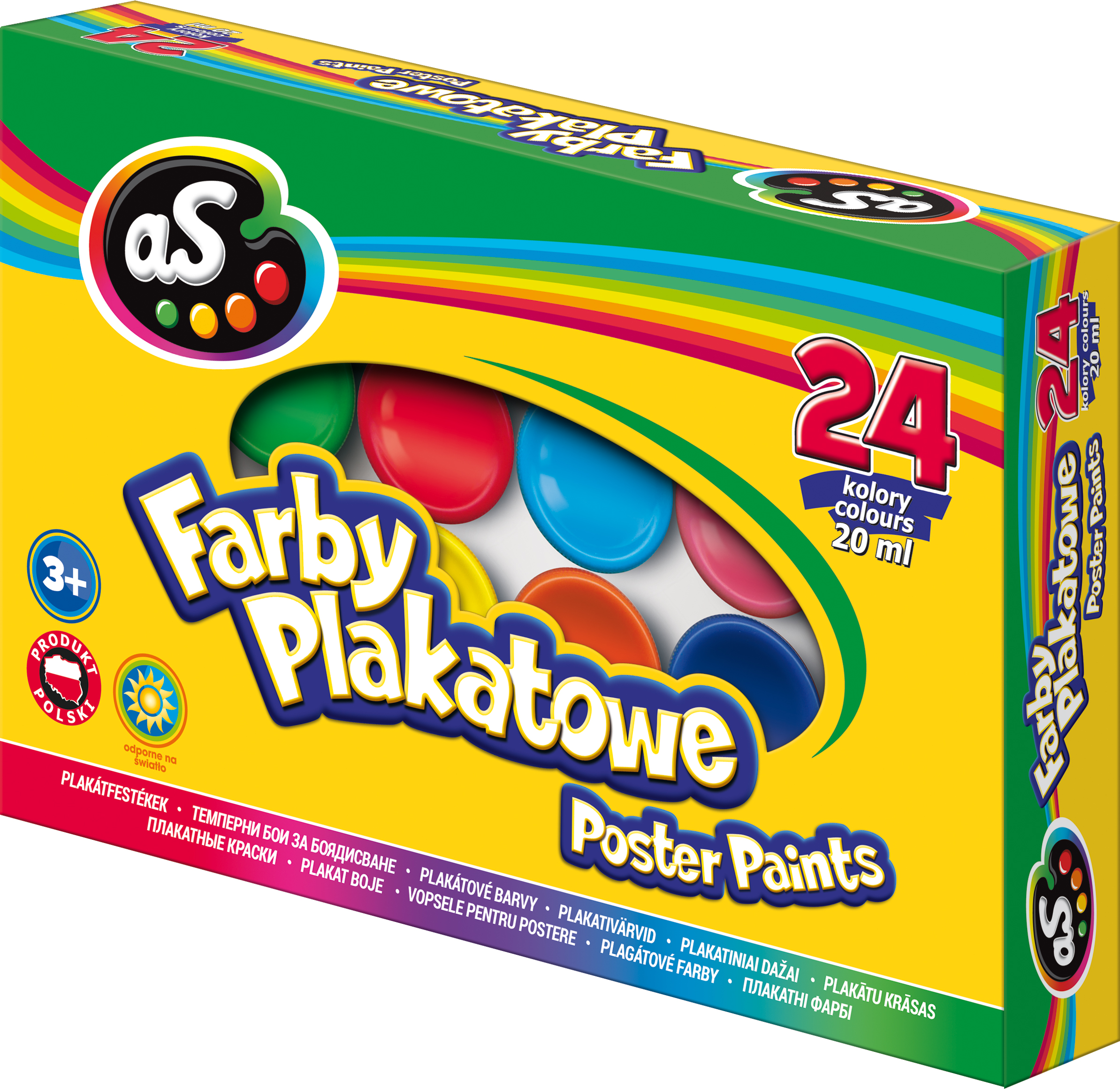 Farby As plakatowe Astra 24 kolory 20 ml