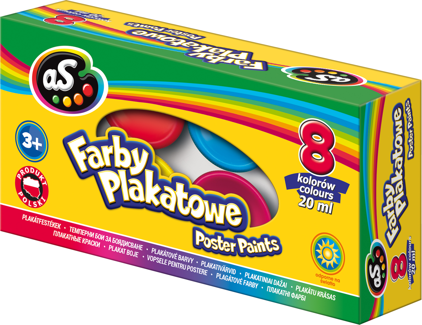 Farby As plakatowe Astra 8 kolorów 20 ml