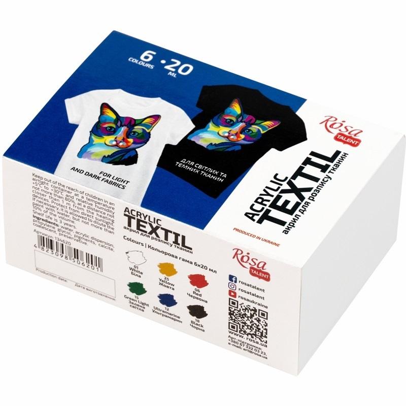 Farby do tkanin 6x20 ml