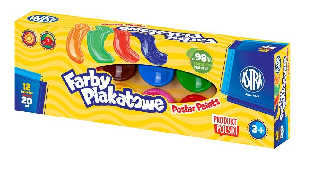 Farby plakatowe Astra 12 kolorów