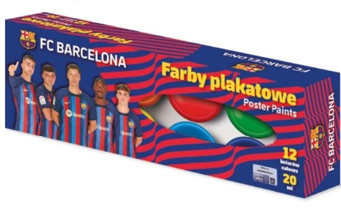 Farby plakatowe FC Barcelona 2023 12 kolorów 20ml