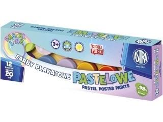 Farby plakatowe pastelowe Astra 12 kolorów