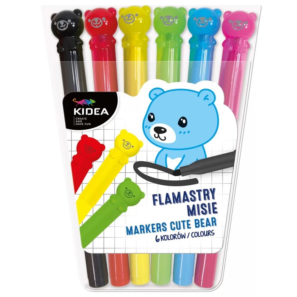 Flamastry misie Kidea 6 kolorów