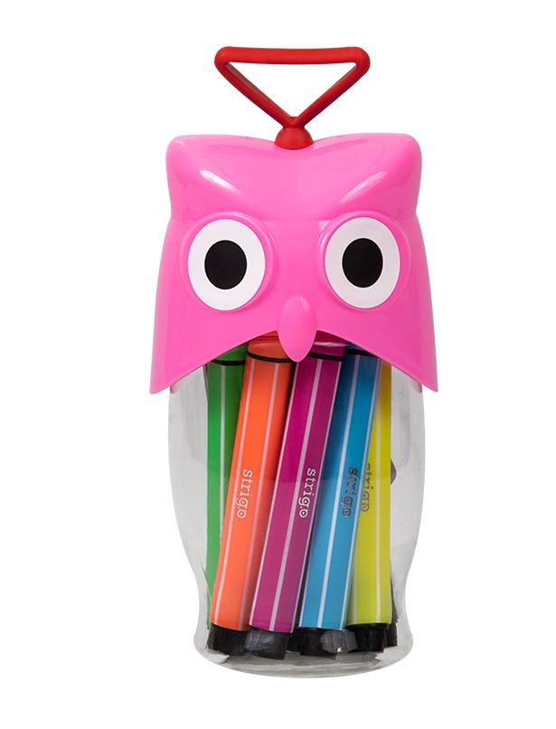 Flamastry Sowa STRIGO różowe