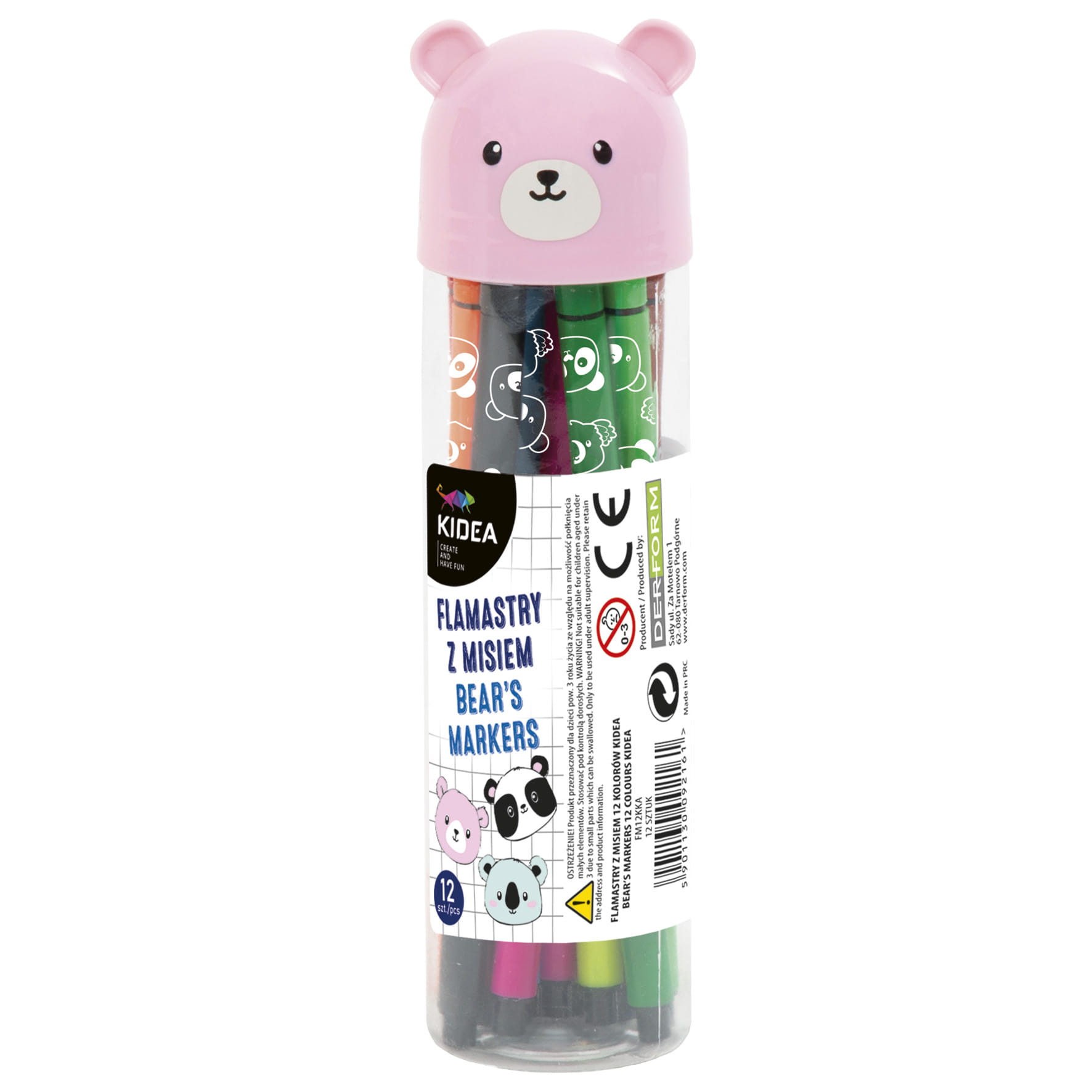 Flamastry z misiem Kidea 12 kolorów