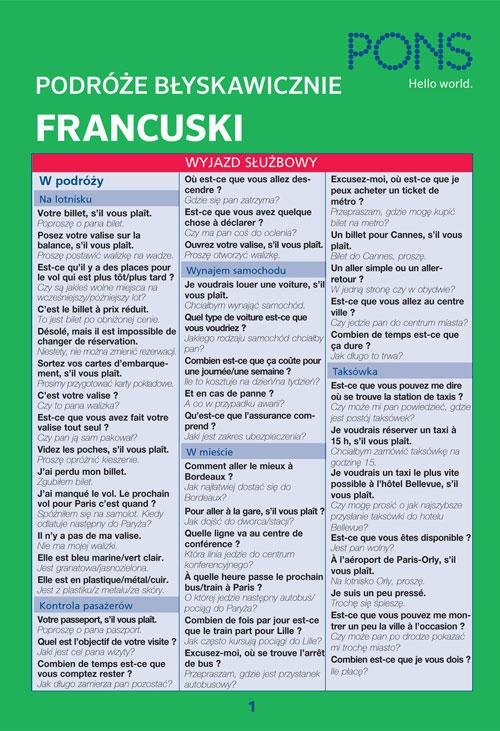 Francuski Podróże błyskawicznie