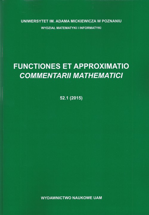 Functiones et Approximatio. Commentarii Mathematici 52.1 (2015)