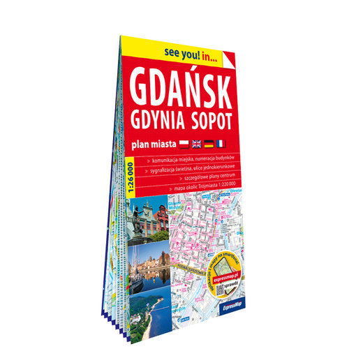 Gdańsk Gdynia Sopot papierowy plan miasta 1:26 000