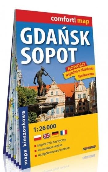 Gdańsk Sopot kieszonkowy laminowany plan miasta 1:26000