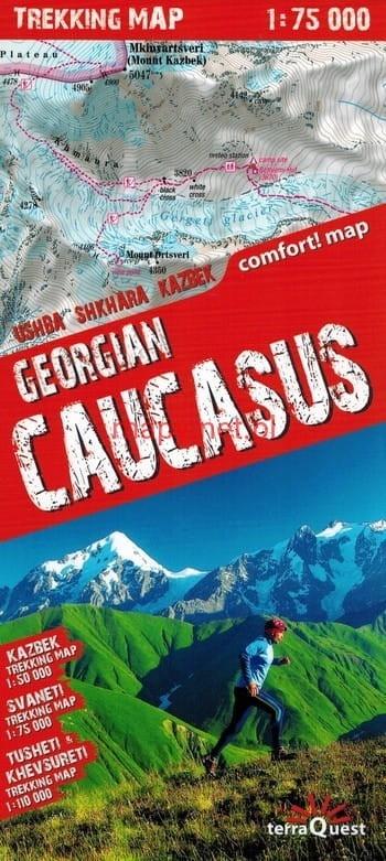 Georgian Caucasus trekking map 1:75 000 laminat 2020