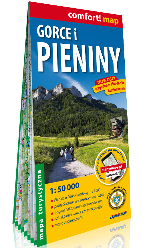 Gorce i Pieniny laminowana mapa turystyczna 1:50 000