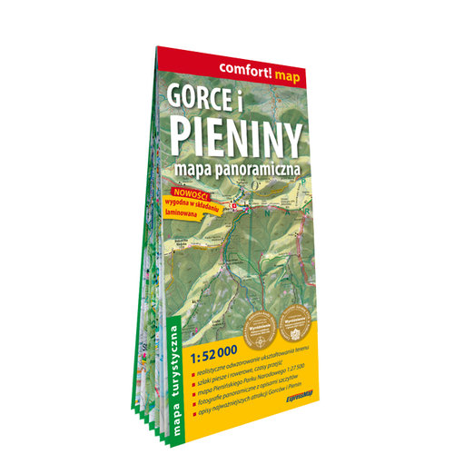 Gorce i Pieniny Mapa panoramiczna laminowana mapa turystyczna 1:52 000