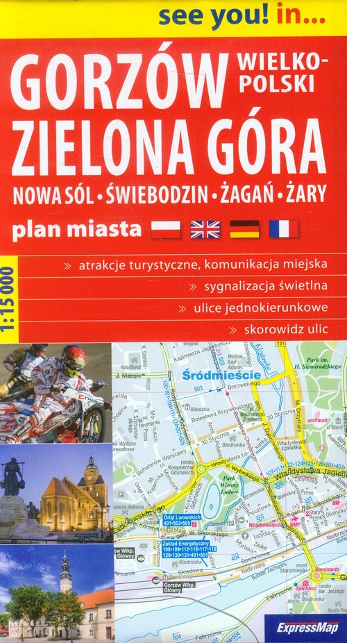 Gorzów Wielkopolski Zielona Góra plan miasta1:15 000