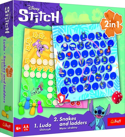Gra klasyczna Lilo & Stitch, 2w1 Chińczyk / Węże i drabiny
