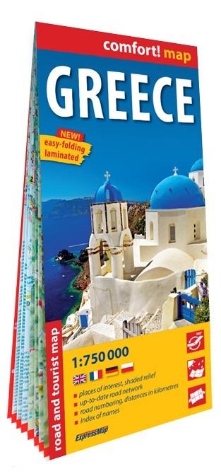 Grecja laminowana mapa samochodowo-turystyczna 1:750 000