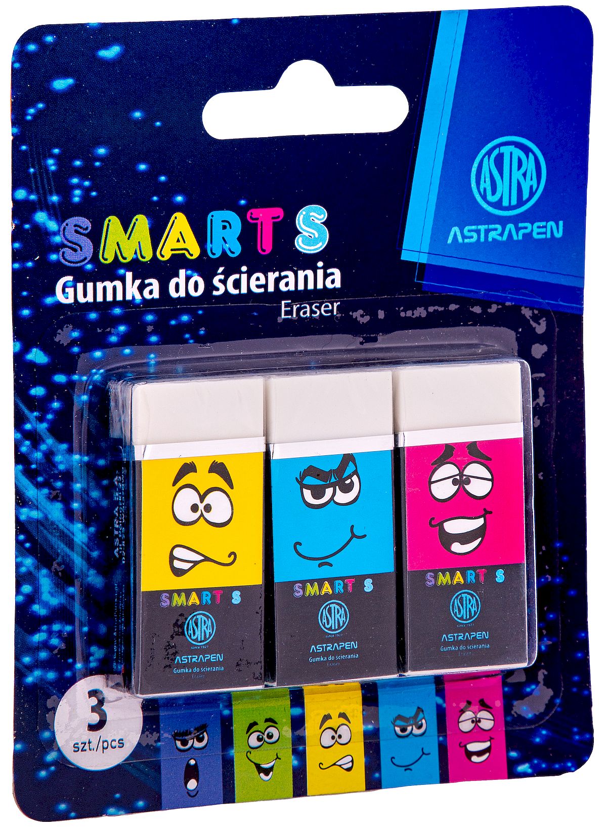 Gumka do ścierania Pen Smart S Astra blister 3 sztuki