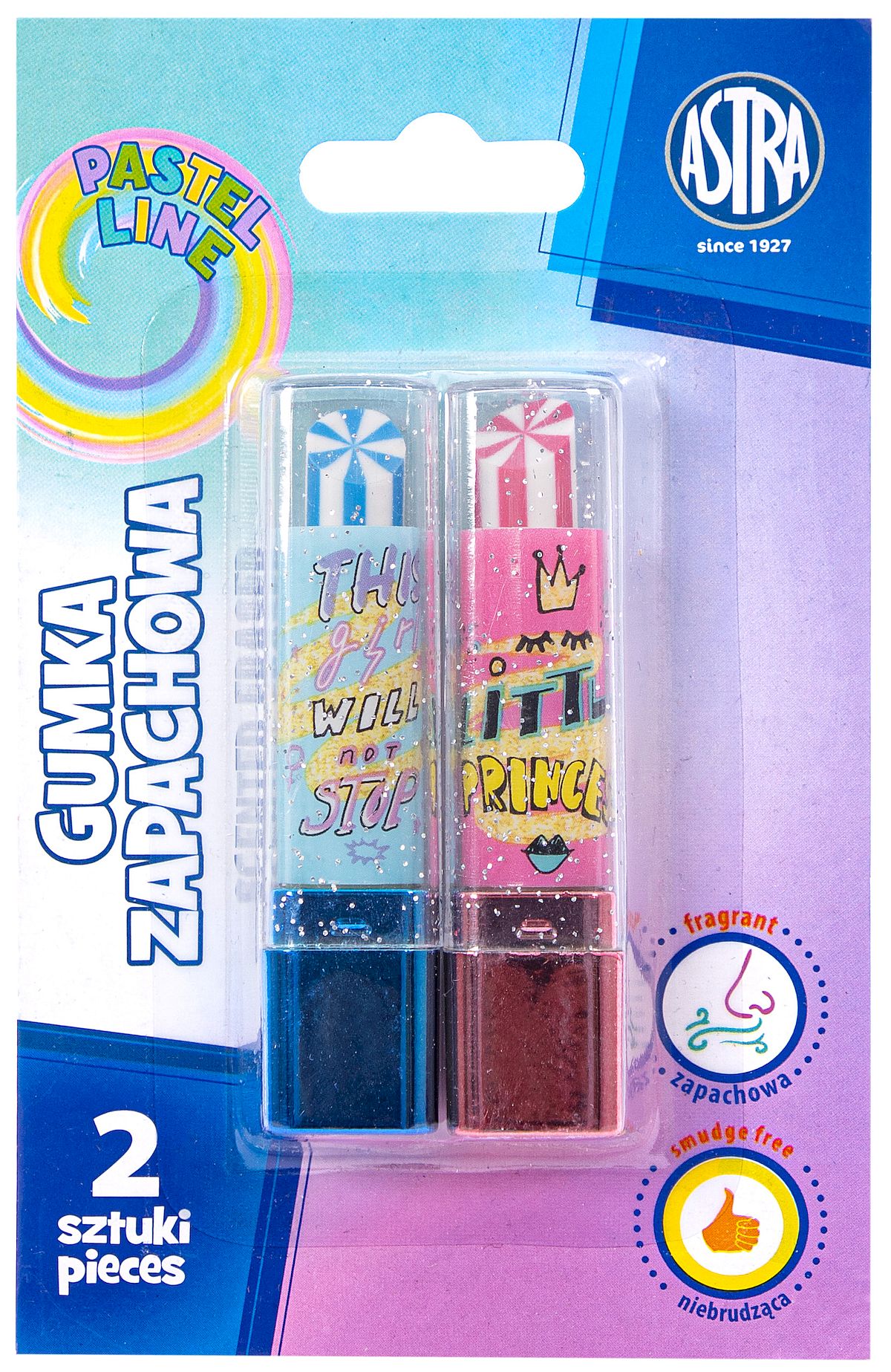 Gumka w kształcie szminki Astra blister 2 sztuki