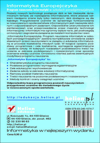 Informatyka Europejczyka. Informatyka. Program nauczania dla szkół ponadgimnazjalnych