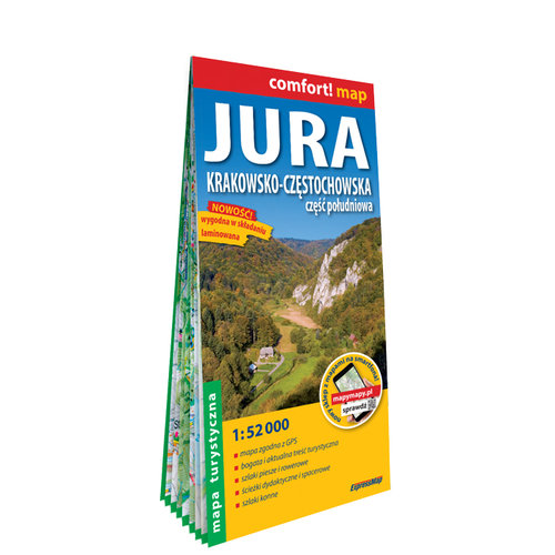 Jura Krakowsko-Częstochowska. Część południowa laminowana mapa turystyczna 1:52 000