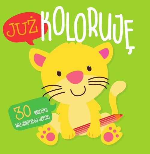 Już koloruję z naklejkami Kotek