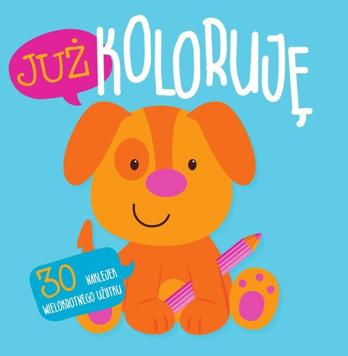 Już koloruję z naklejkami Piesek