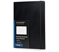 Kalendarz 12-miesięczny Moleskine XL miesięczny czarny