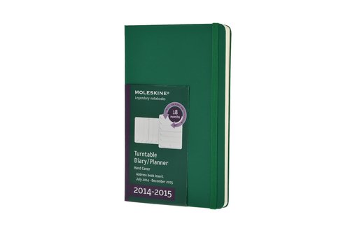 Kalendarz 2014-2015 L Moleskine 18M tygodniowy obrotowy zielony