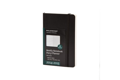 Kalendarz 2014-2015 P Moleskine 18M tygodniowy czarny
