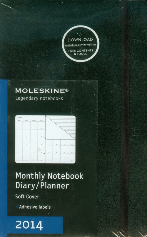 Kalendarz 2014 L Moleskine miesięczny czarny