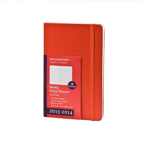 Kalendarz 2014 L Moleskine tygodniowy czerwony