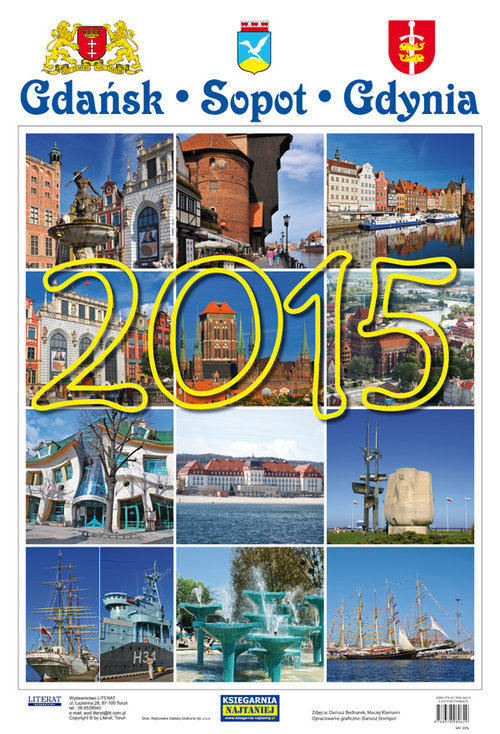 Kalendarz 2015. Gdańsk - Sopot - Gdynia - ścienny
