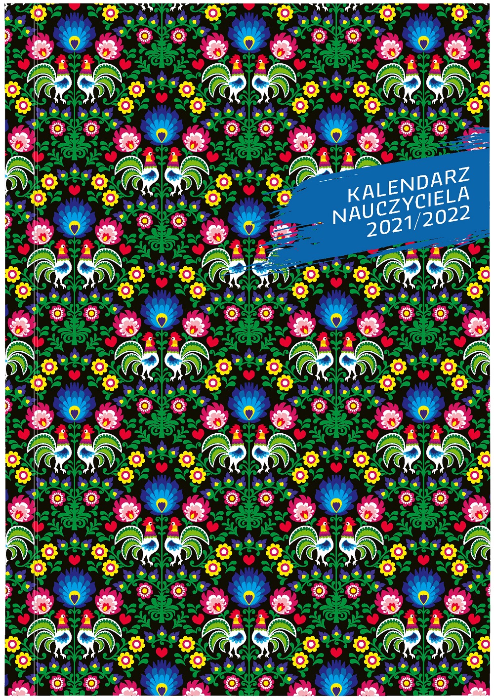 Kalendarz 2021/2022 nauczyciela B6 tygodniowy PCV bezbarwny folk B6TN089B