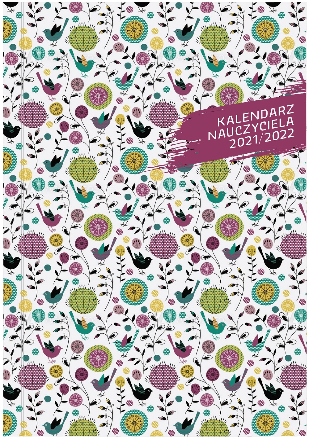 Kalendarz 2021/2022 nauczyciela B6 tygodniowy PCV bezbarwny ptaki B6TN089B