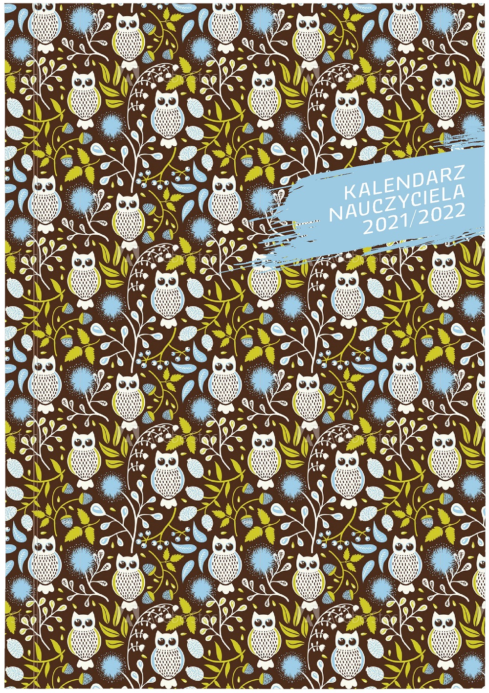Kalendarz 2021/2022 nauczyciela B6 tygodniowy PCV bezbarwny sowy B6TN089B