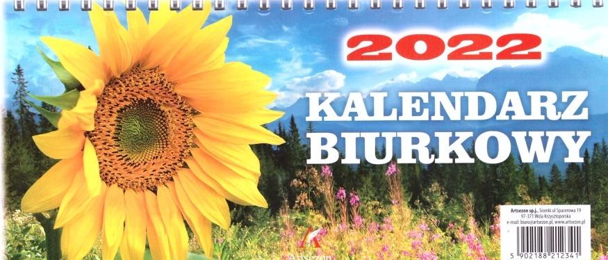 Kalendarz 2022 biurkowy poziomy stojący 24x11cm