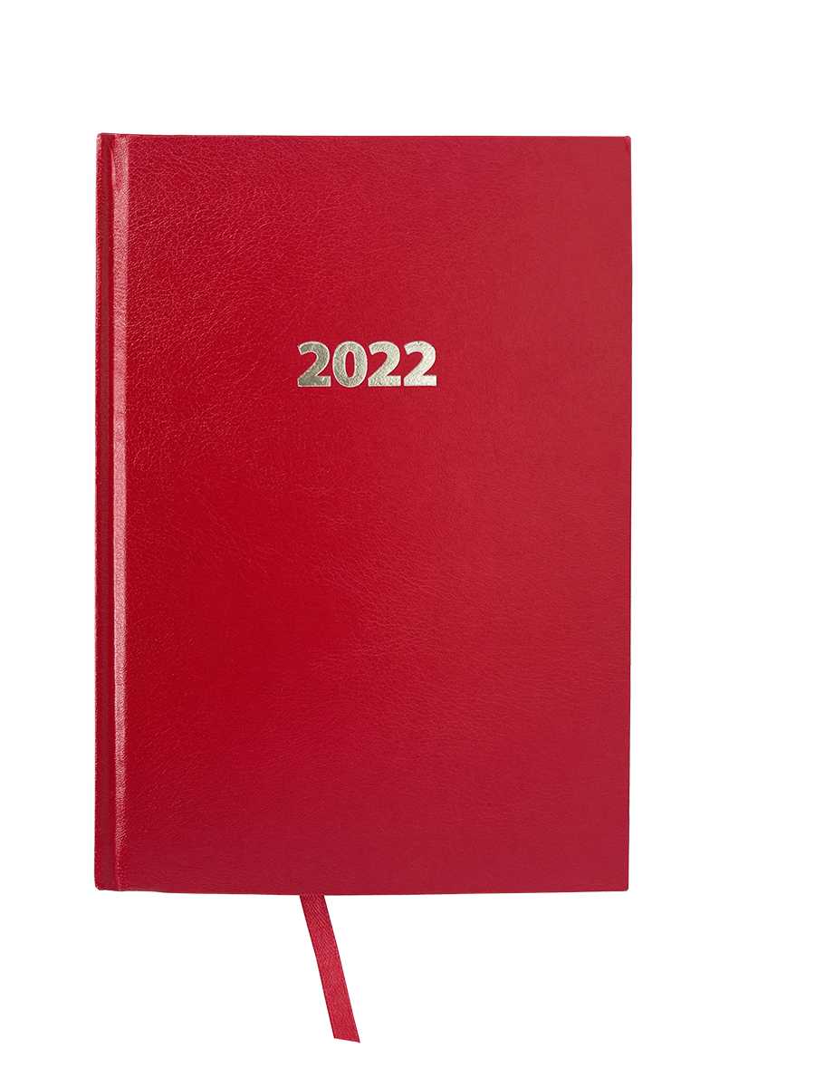 Kalendarz 2022 Ekonomiczny V1 A5 dzienny czerwony KKA5DE