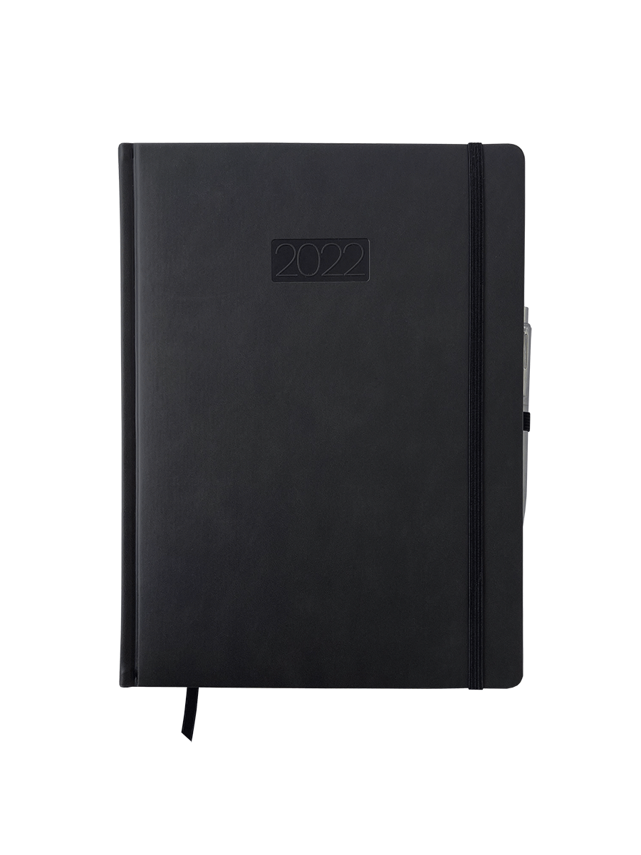 Kalendarz 2022 Elegance V5 A4 dzienny czarny KKA4DE