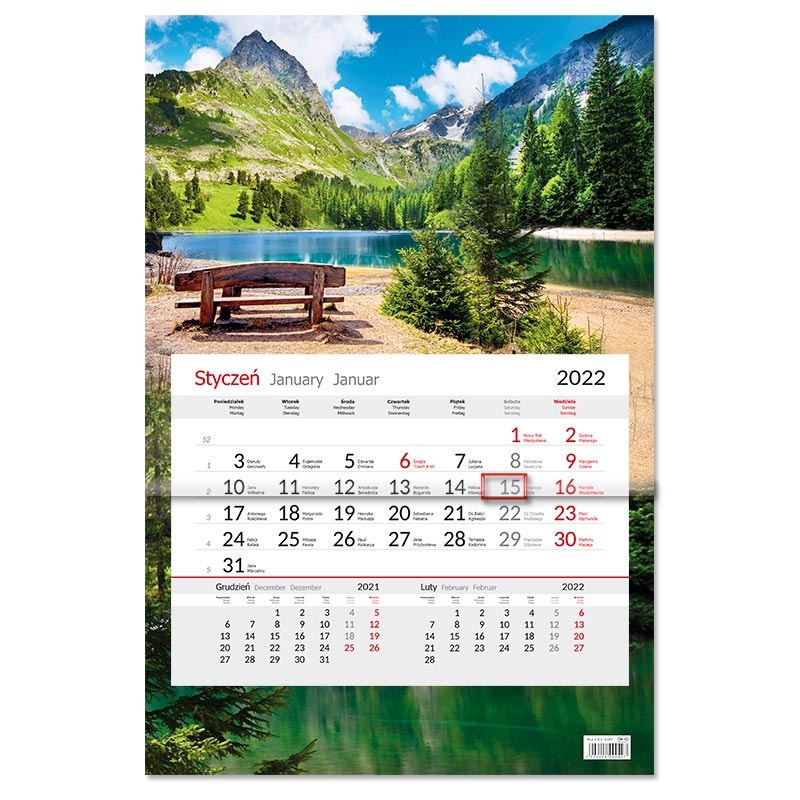 Kalendarz 2022 Jednodzielny SB10 góry