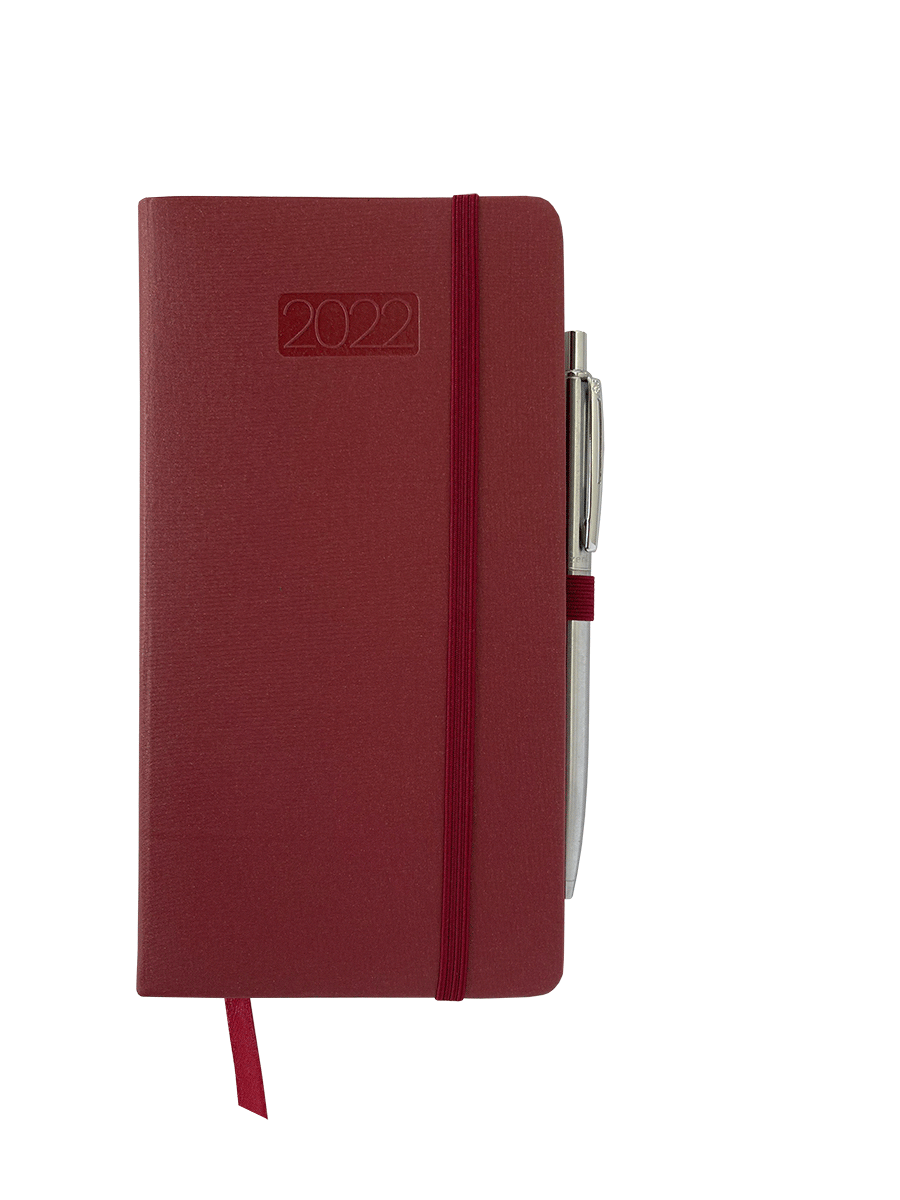 Kalendarz 2022 Lux V1 DL tygodniowy czerwony KKDLTL