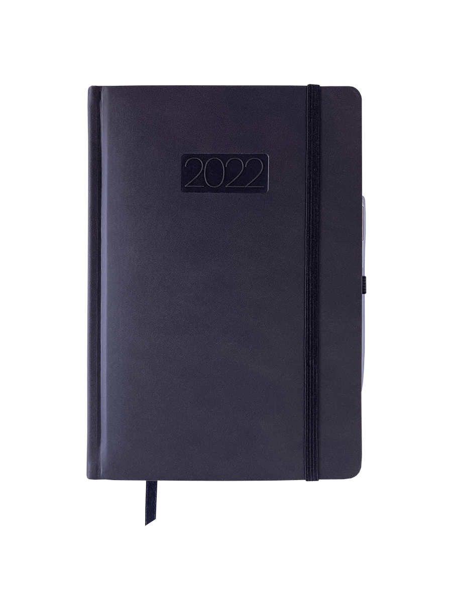 Kalendarz 2022 Lux z gumką V2 A5 dzienny granatowy KKA5DL
