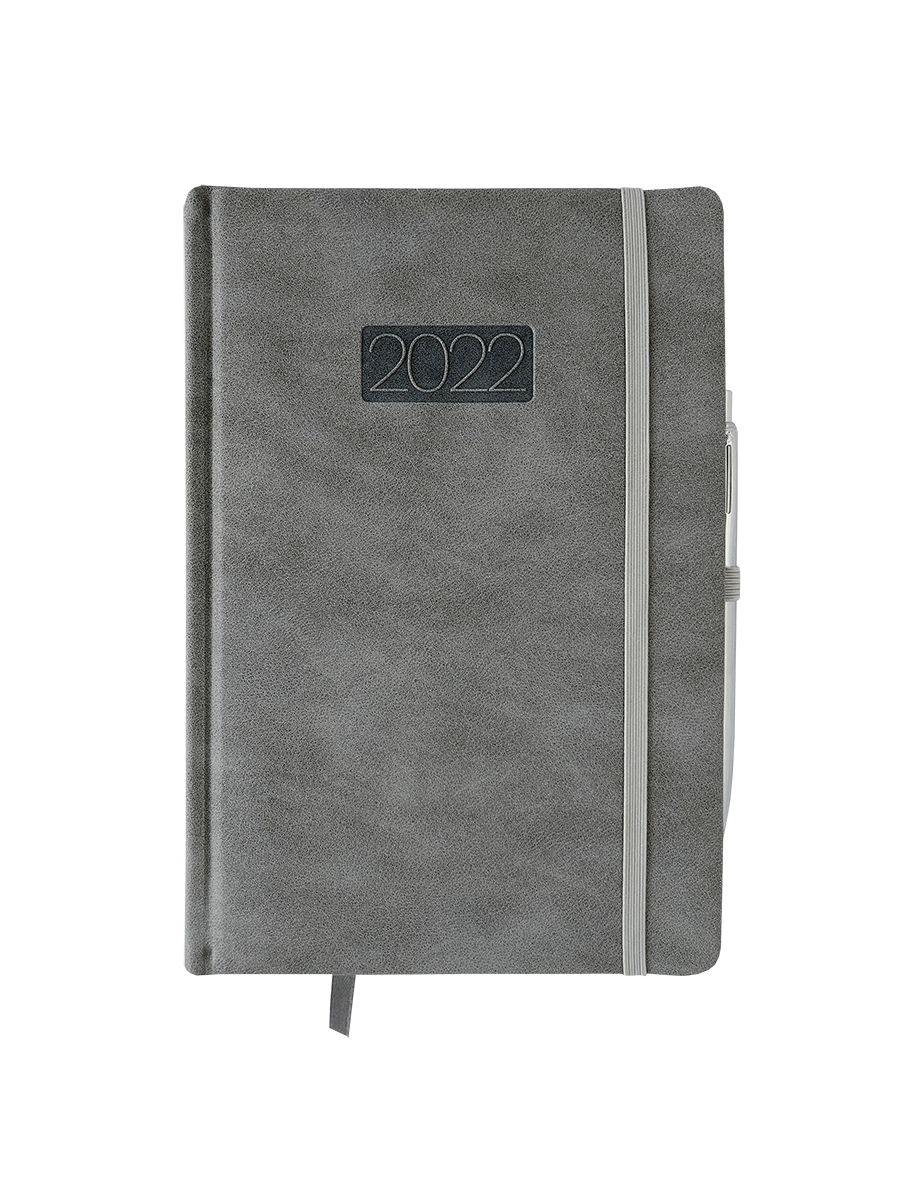 Kalendarz 2022 Lux z gumką V4 A5 dzienny szary KKA5DL