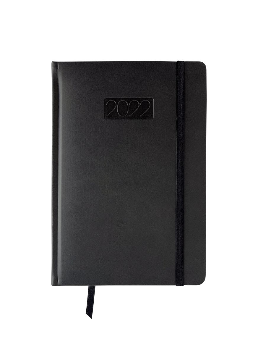Kalendarz 2022 Lux z gumką V5 A5 dzienny czarny KKA5DL