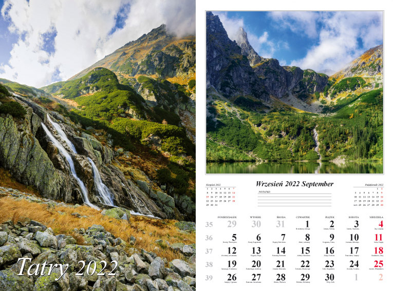 Kalendarz 2022 Tatry ścienny 7-k