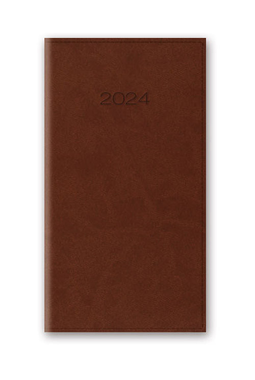Kalendarz 2024 11T A6 kieszonkowy brązowy