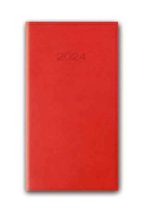 Kalendarz 2024 11T A6 kieszonkowy czerwony