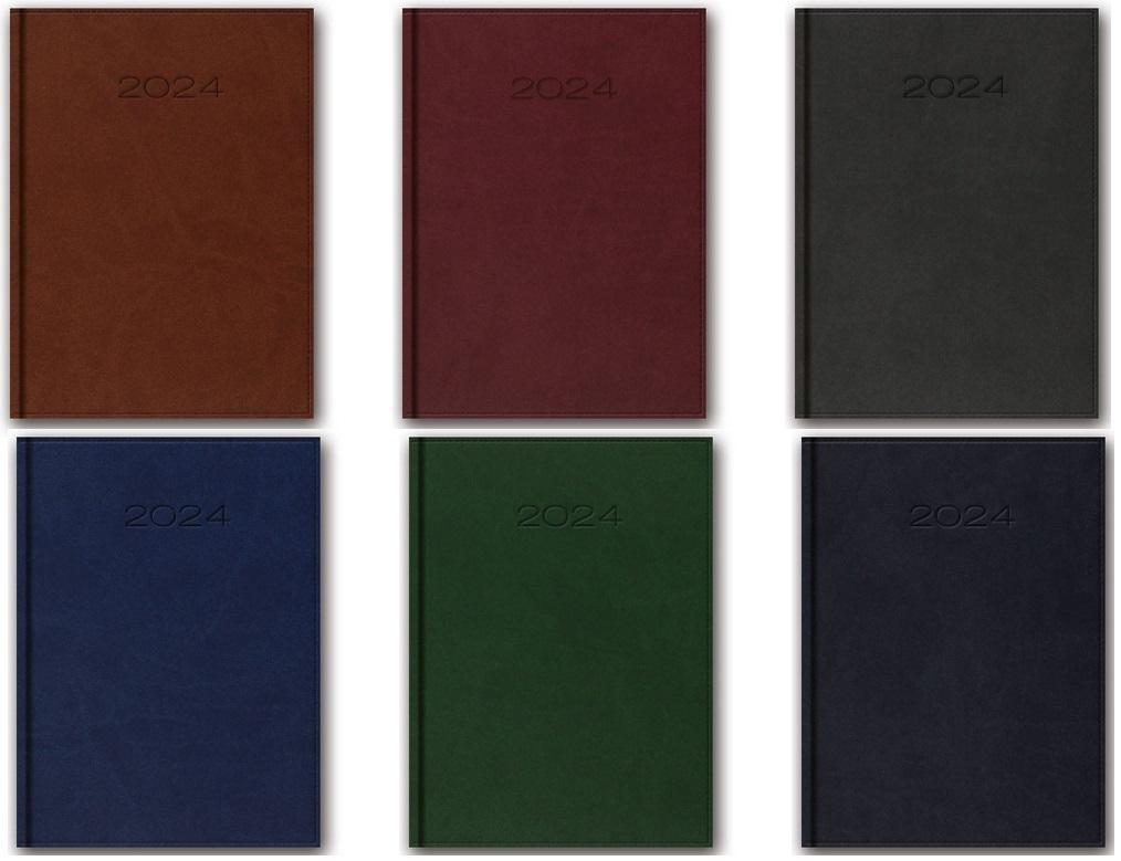 Kalendarz 2024 51T B5 książkowy tygodniowy bordowy